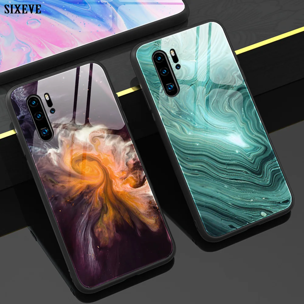 Роскошный Уникальный чехол из закаленного стекла для Huawei P20 P30 P40 Mate 30 Pro Honor 10 20 Lite P
