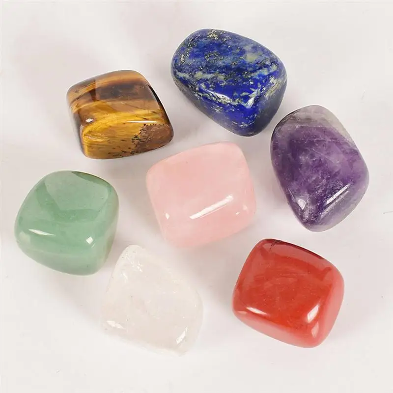 Irregular Healing Crystals 7 colorful Gemstone and Worry Stones for Grounding Balancing Soothing Meditation 10-20mm | Дом и сад