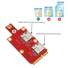Carte d'extension de convertisseur d'adaptateur de clé B à Mini PCIE M.2 avec double emplacement de carte SIM NANO pour Module 3G/4G/5G pour ordinateur de bureau/portable