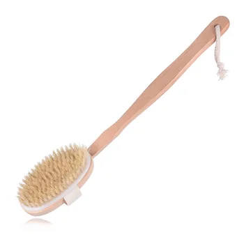 

Hot Dry Skin Body Soft Natural Bristle The SPA The Brush Wooden Bath Shower Bristle Brush SPA Body Brush with Long Handle