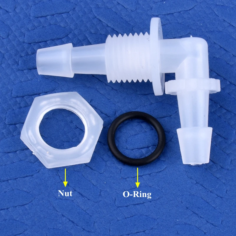 Hose Connector 5-200pcs M6-G1/2 To 2.4-11.1mm PP Pagoda Elbow Connector Nut O-Ring Irrigation Adapter