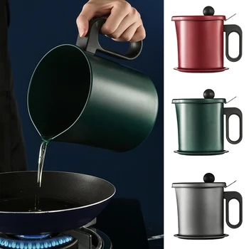 

Leakproof Can Grease Container Kitchen Tool Kettle Cooking Separator Multifunction Frying Pot With Fine Mesh Filter