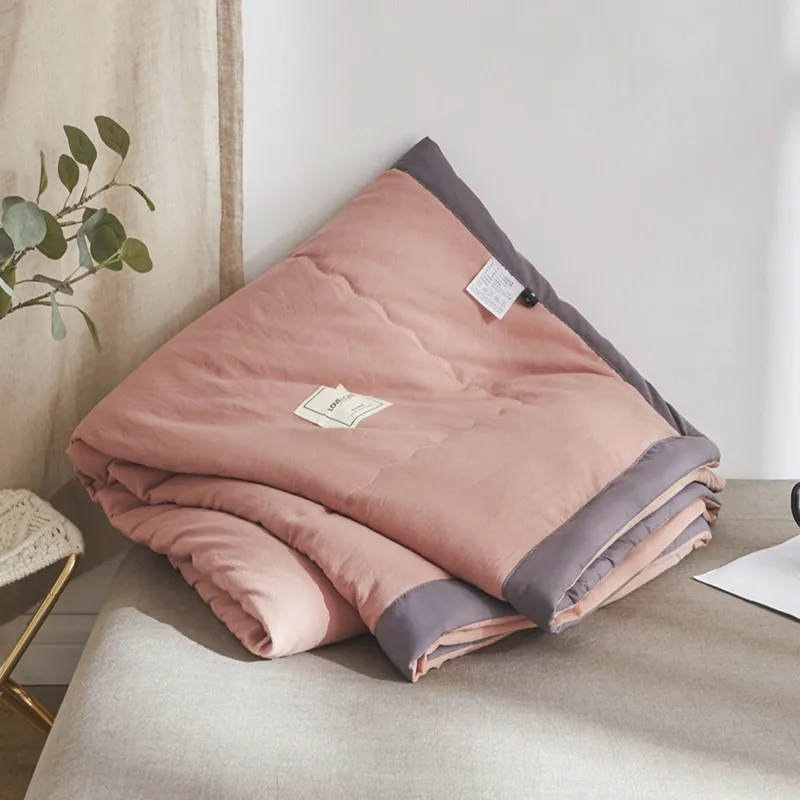 

Small Fresh Bedding Chemical Fiber Quilt Washed Cotton Fabric Machine Washable Summer Air Conditioning Quilt Comfortable Soft