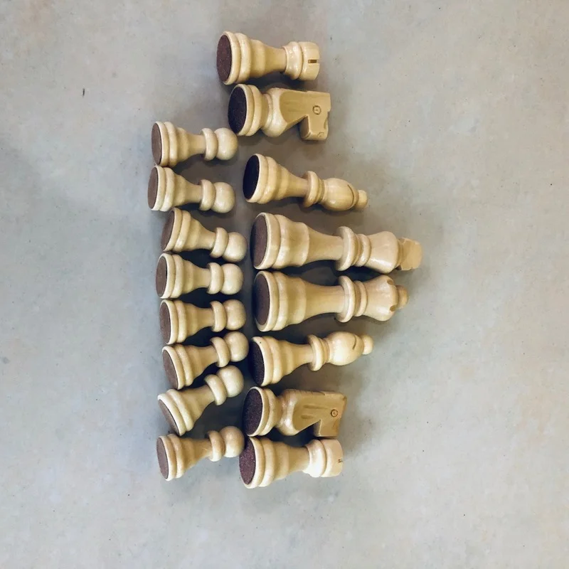 A Set Chess Pieces Original Solid Wood 3 Inch Brown and Wood board game wooden chess table games chess pieces