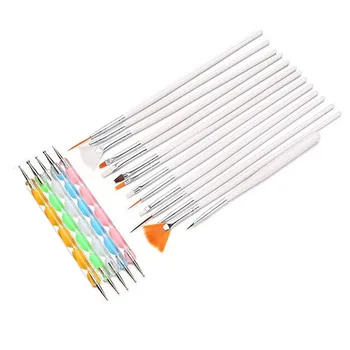 

20pcs/set Gel Nail Pollish Brushes Pens For Nail Extenion Acrylic Powder 3D Paiting Carving Line Manicure Set For Nail Art Brush