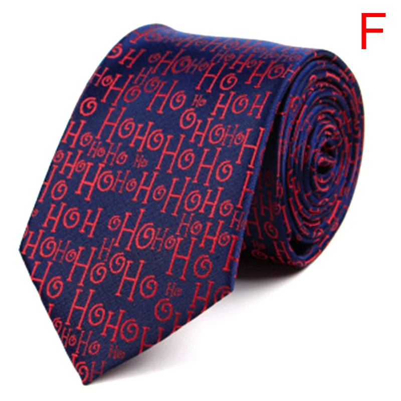 F Модный Шелковый Рождественский галстук снеговик, дерево, Санта Клаус, галстук для мужчин, подарок, праздничные вечерние галстуки, зеленый, красный - Цвет: F