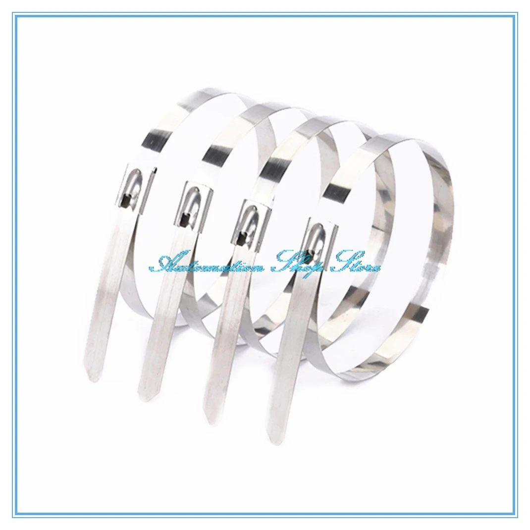 10PCS 4.6MM WIDE STAINLESS STEEL METAL CABLE TIES TIE ZIP WRAP EXHAUST