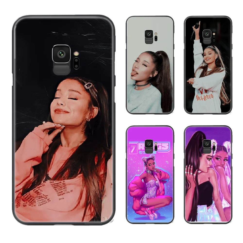 Ariana grande cantor pop caso de telefone capa para samsung galaxy a10 a20 a30 e a40 a50 a51 a70 a71 j 5 6 7 8 s preto hoesjes muito