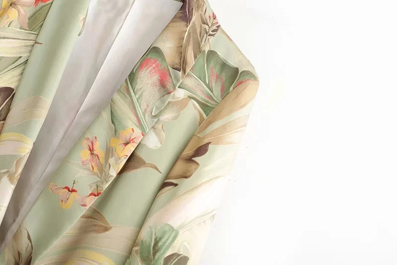 Женский пиджак пальто с длинными рукавами boho женские блейзеры и куртки повседневные корейские блейзеры с цветами и листьями с принтом mujer