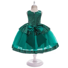 Праздничное платье без рукавов с блестками для детей 3-8 лет; платье принцессы для девочек на день рождения; детское платье на Рождество