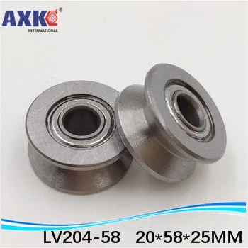 

V Groove Guide roller bearings LV204-58 ZZ LV-58 RV204/20.58-30 20*58*25 (Precision double row balls) ABEC-5
