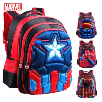 

MARVEL 2019 Superman Batman Spiderman Bacpac Captain America Boy Girl Children School Bags Student Backpack for Young Peoople