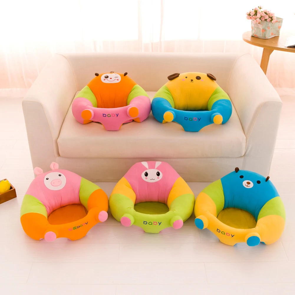Asientos de sofá Infantil para bebé, juguetes de apoyo de felpa, cubierta única, silla de aprendizaje para viajar, asiento de coche, silla de alimentación de bebé de algodón