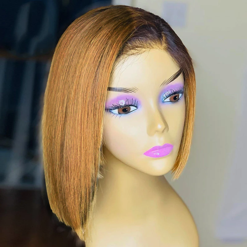 13*6 кружевные передние глубокие части медовый блондин короткий Боб человеческие