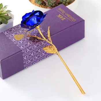 

2019 Valentine's Day Creative Gift 24K Foil Plated Rose Gold Rose Lasts Forever Love Wedding Decor Souvenir Drop Shipping
