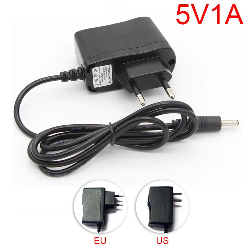 AC to DC 5V 1A 1000mA Power Adapter supply charger EU Plug 100V-240V Converter adapter 5.5x 2.1mm for LED Strip CCTV Camera H10