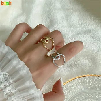 

kshmir 2020 The new ms contracted personality distorted female irregular curve ring ring jewelry gift wedding party