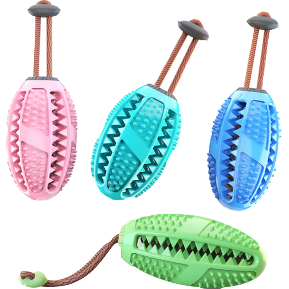 Dog Interactive Natural Rubber Ball Puppy Chew Toy Food Dispenser Ball Bite Resistant Clean