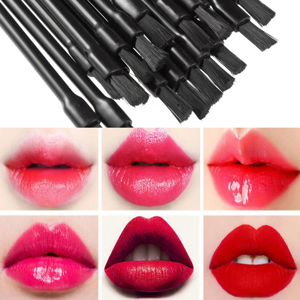 100 шт./компл. Черная Ручка Make Up аксессуары тушь для ресниц палочки для губ, щеточку для Многофункциональный губная помада блеск для губ аппликатор одноразовые
