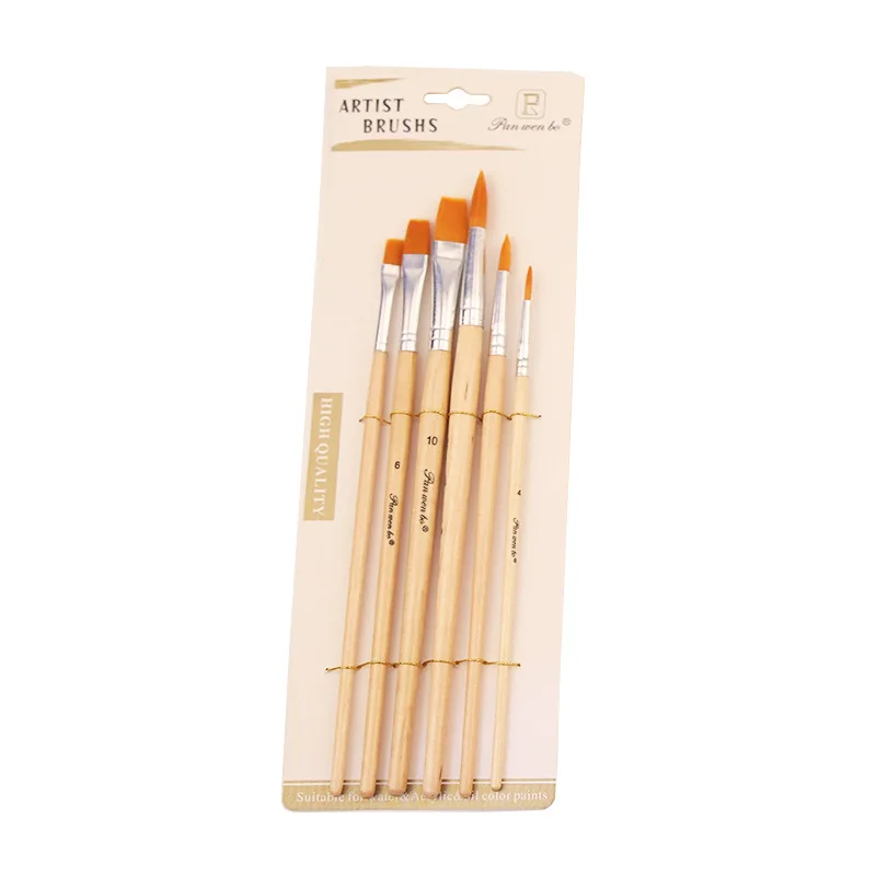 05 Multifunctional brush nylon hair flat peak oblique art painting watercolor oil brush painting supplies student tools - Цвет: 05
