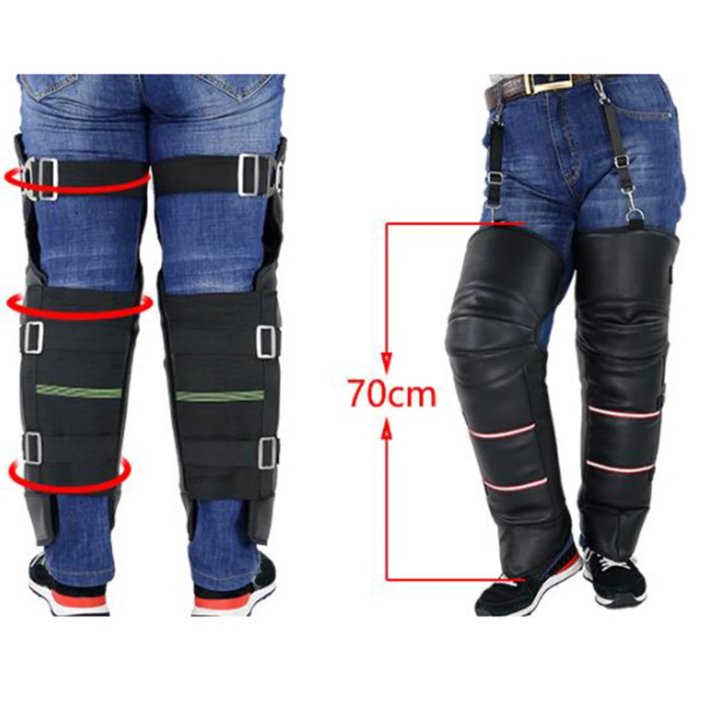 1 Pair Knee Protector Motorcycle Leather Knee Pads Plush Thickening Windproof Waterproof Winter Warm Leg Protector Unisex