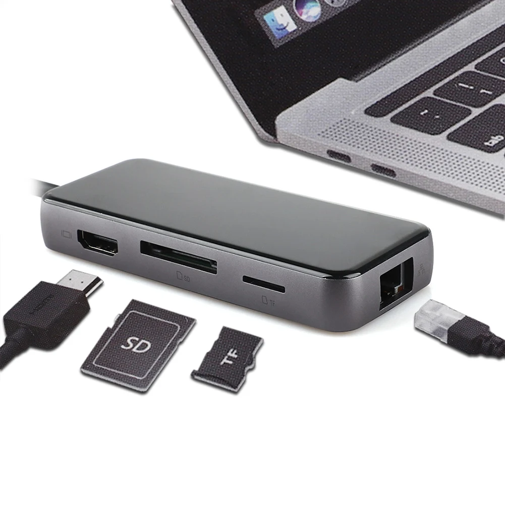 5/6/8/10 Порты мульти Тип C док-станция USB C концентратор USB C до USB 3,0 HDMI адаптер RJ45 VGA 3,5 аудио SD карты памяти для MacBook Pro/Air