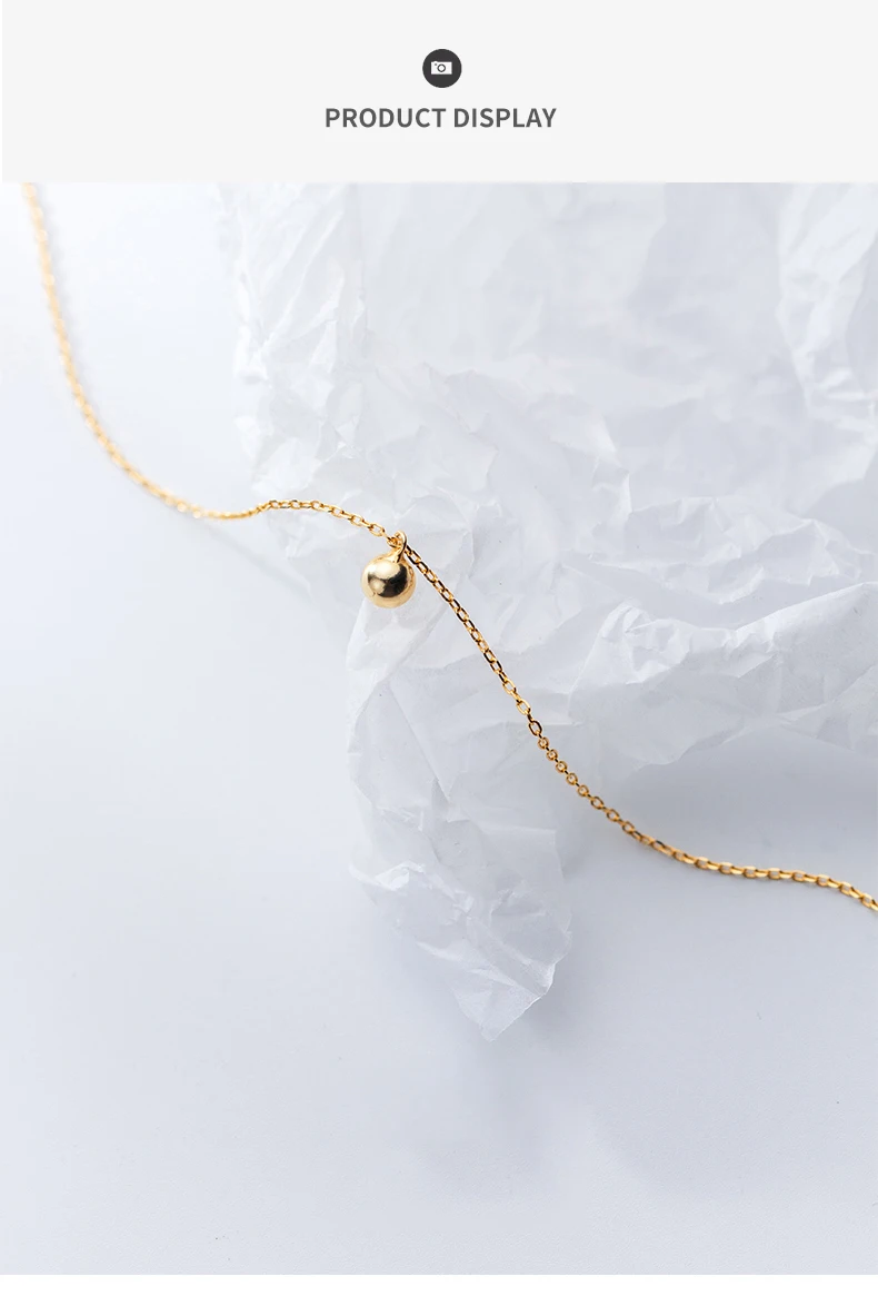 Colusiwei Sterling Silver 925 Cute Gold Color Beads Short Choker Necklace for Women Real 925 Sterling Silver Jewelry Accessories