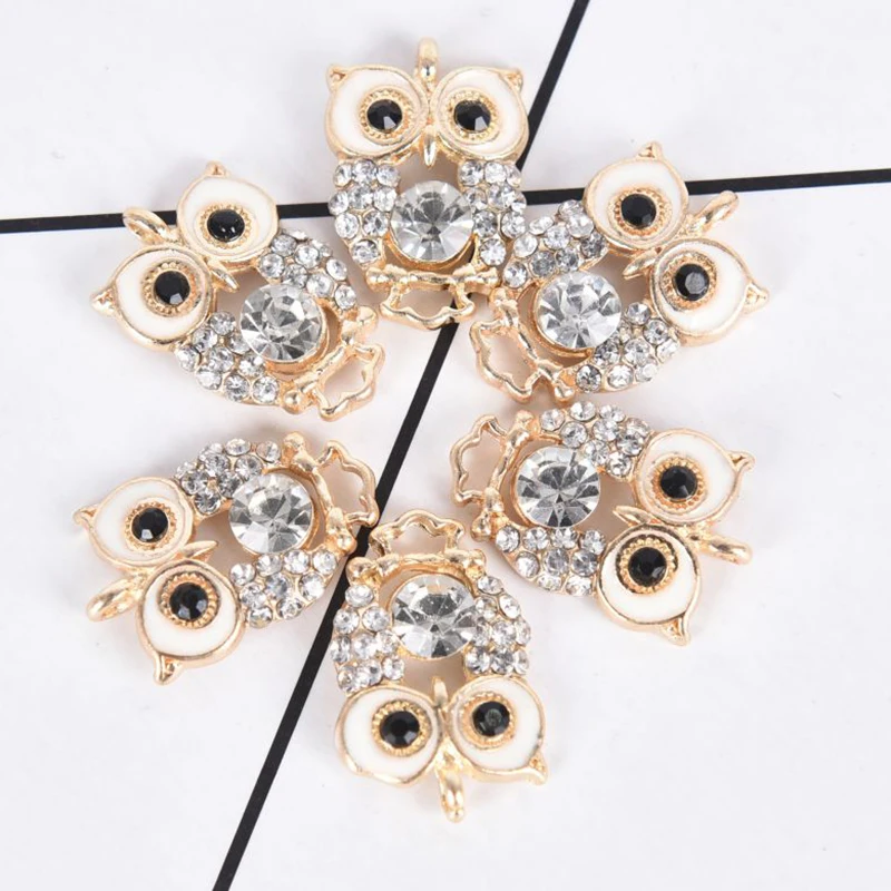 10pcs /set New Fashion Charms Gift Enamels Rhinestone Owl Alloy Pendant DIY Bracelet Necklace Earrings Jewelry Accessories
