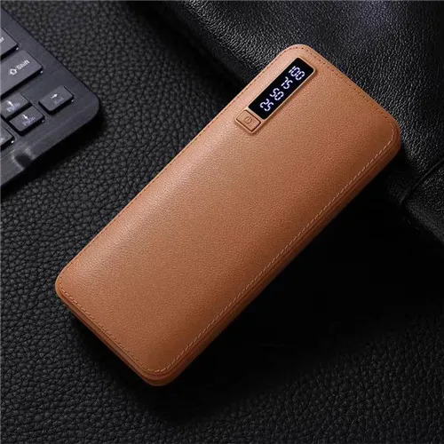 best battery pack Power Bank 50000mAh External Battery Portable Charger Leather Texture Power Bank 3 USB Digital Flashlight for Xiaomi Mi IPhone powerbanks Power Bank