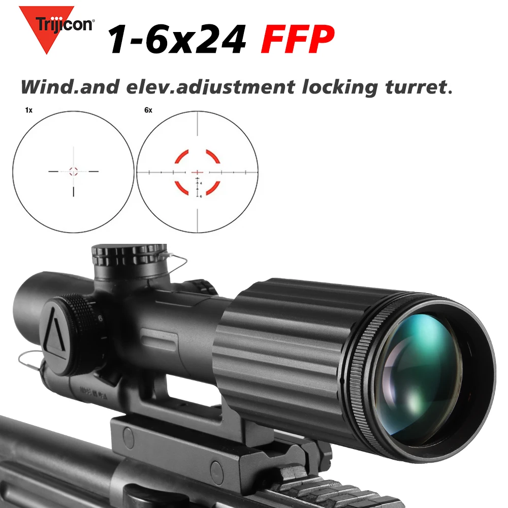 ACOG 1-6X24 Cross Concentric Hunting Scopes Rifle Scope Tactical Optical Sight Illuminated R&ampG Sniper | Спорт и развлечения