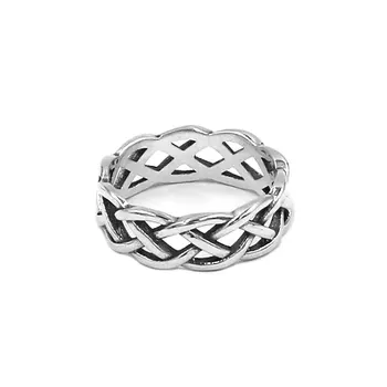 

Fashion S925 Sterling Silver Celtic Knot Ring Claddagh Irish Jewelry Viking Silver Biker Wedding Ring for Women Girls SWR0947A
