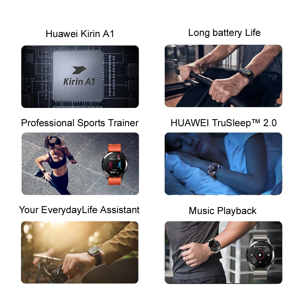Huawei Watch GT 2, умные часы, Bluetooth, умные часы, 5,1, 14 дней, время работы от батареи, телефонный звонок, частота сердечных сокращений для Android iOS