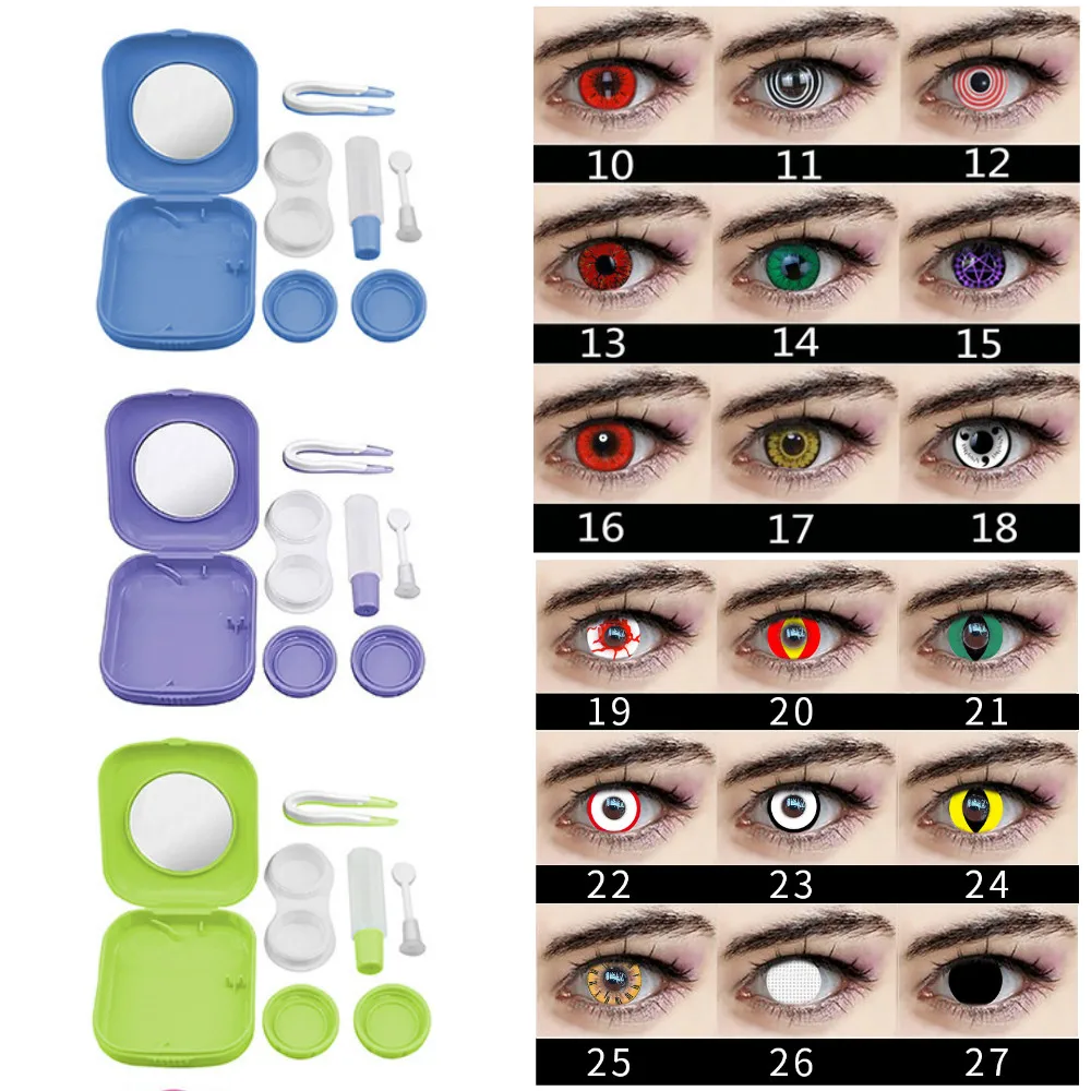 

2019 Colored Contact Lens Cases Cartoon Character Unisex Contact Lenses Box Eyes Contact Lens Container Lovely Travel Kit Box