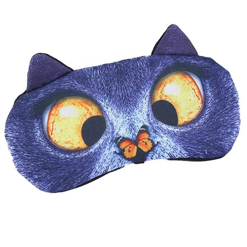 1 шт., унисекс, 3D, милый мультяшный креативный мягкий, кошачий глаз, маска для сна, маска для век, тени, натуральный спальный глаз, патч, дорожная повязка на глаза