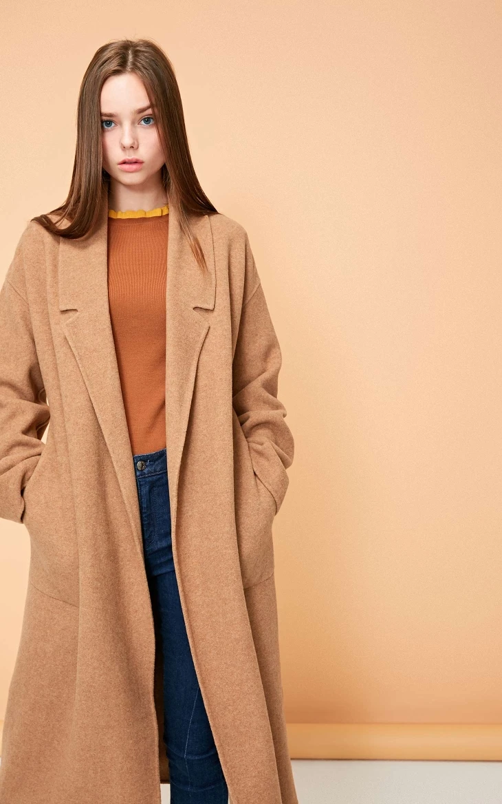 Vero Moda пальто женское женская новая Ins нагрудные ремни карман минималистский шерстяное пальто | 318327531