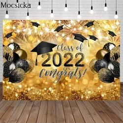 Class Of 2022 Congratulation Graduation Photography Backdrop Graduation Party Decoration Spots Gold Flash Bokeh Photo Background Class Of 2022 Congratulation Graduation Photography Backdrop Graduation Party Decoration Spots Gold Flash Bokeh Photo Background
