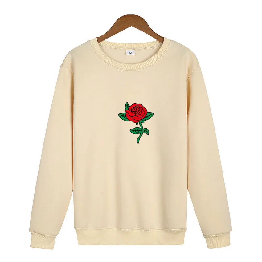 

Men Hip Hop Casual Brief Popular Sweatshirts Fashion Man Woman Streetwear Harajuku Autumn Winter Funny Rose Print Hoodie Clothes