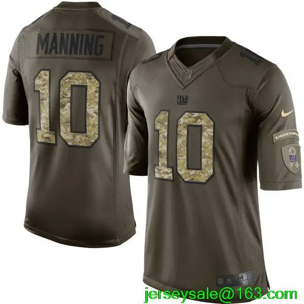 10 Мужской Нью-Йорк s#10 Eli Manning зеленый Салют для обслуживания ограниченная сшитая Джерси - Цвет: 10