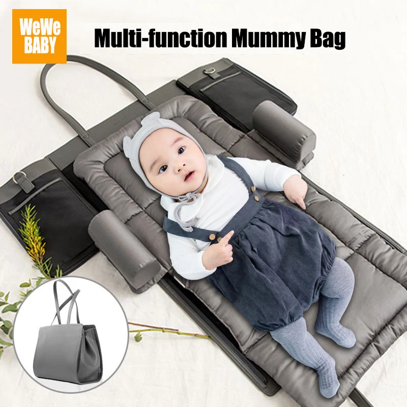 Три в одном многофункциональная сумка для мам, дорожная детская кровать, сумка для коляски, портативная детская кроватка для новорожденных, кровать в кровати, модная сумочка из полиуретана