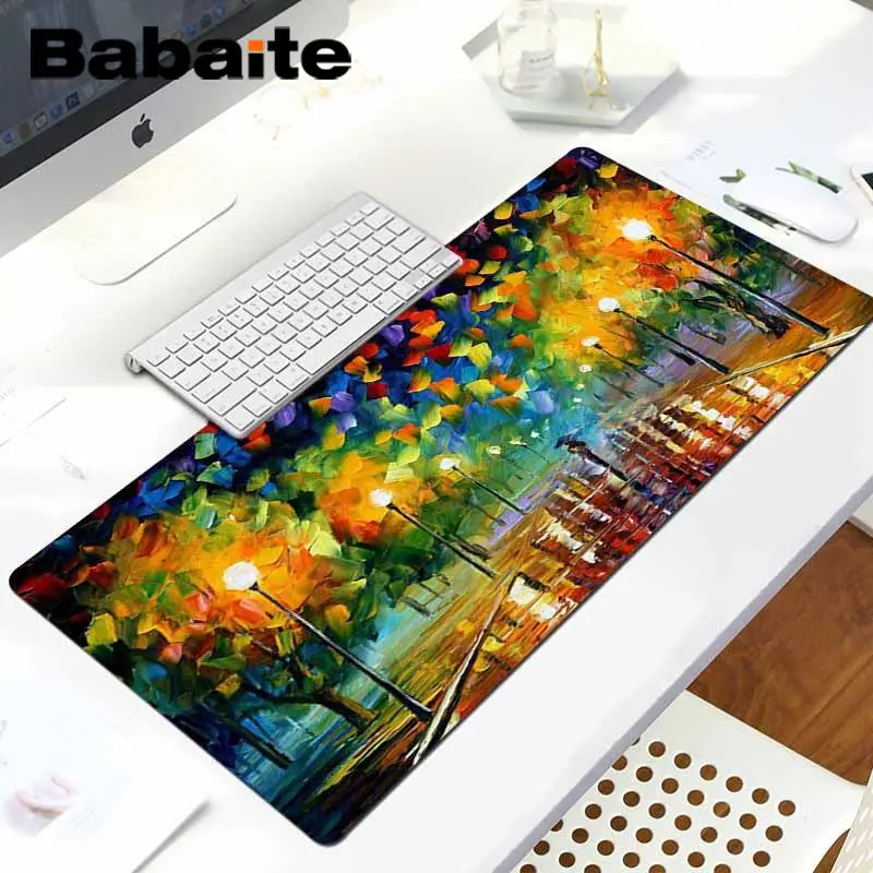 LockEdge 30X90cm Babaite в запасе картины Ван Гога противоскользящие прочные силиконовые компьютерные коврики большой коврик для мыши ПК компьютерный коврик - Цвет: LockEdge 30X90cm