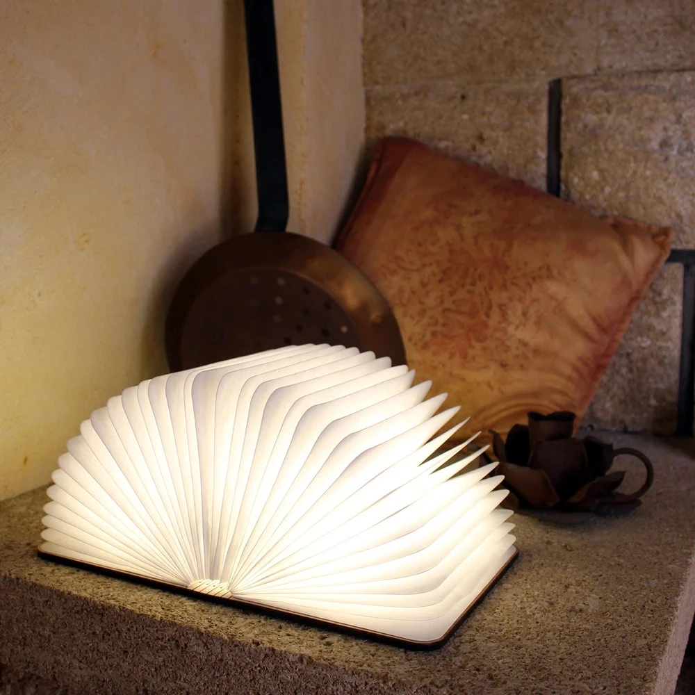 Night Light Led Book Light Wood Grain Book Creative Flip Gift Foldable Mini Children Creative Night Light New