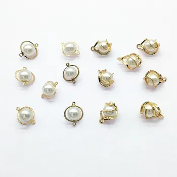 

New arrival! 100pcs Copper/Imitation pearls Round Connector/Drop charm for Earrings DIY parts,Jewelry Findings & Components