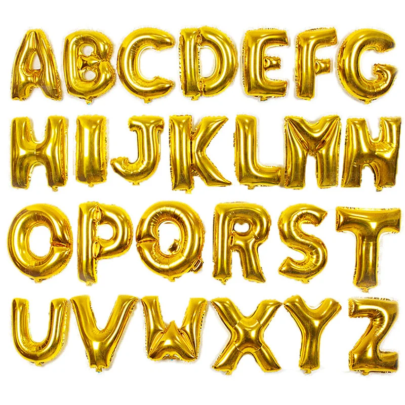 thumbnail image 1 of 1 globo con letras del alfabeto de aluminio de 16 pulgadas, globo para fiesta de feliz cumpleaños, globos para decoración de bodas, suministros para baby shower para niños, 1 of 5