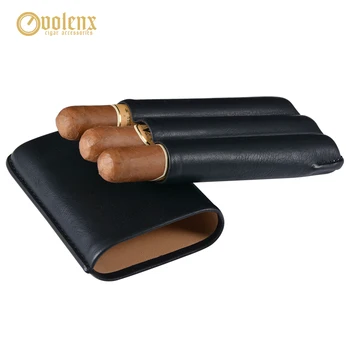

VOLENX 3-Finger Leather Cigar Case Mini Pocket Cigarette Storage Box Travel Cigar Humidor for Party Portable Cigar Accessories