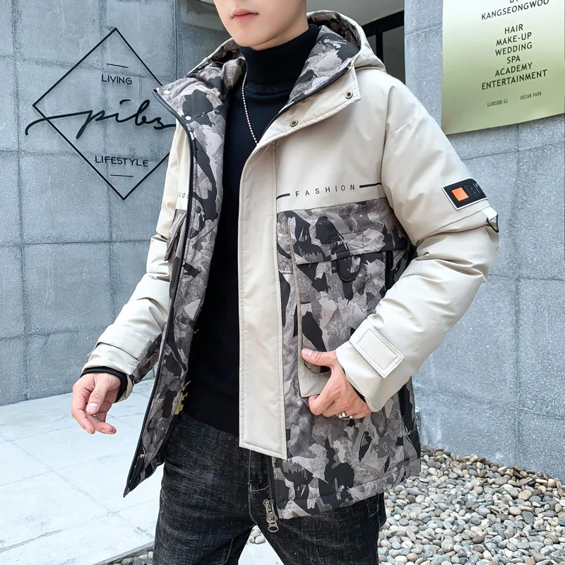 Macro Mi Wo Winter MEN'S Cotton-padded Clothes Trend Coat Men's Joint Hooded Camouflage Warm Thick Cotton-padded Jacket Male Pad