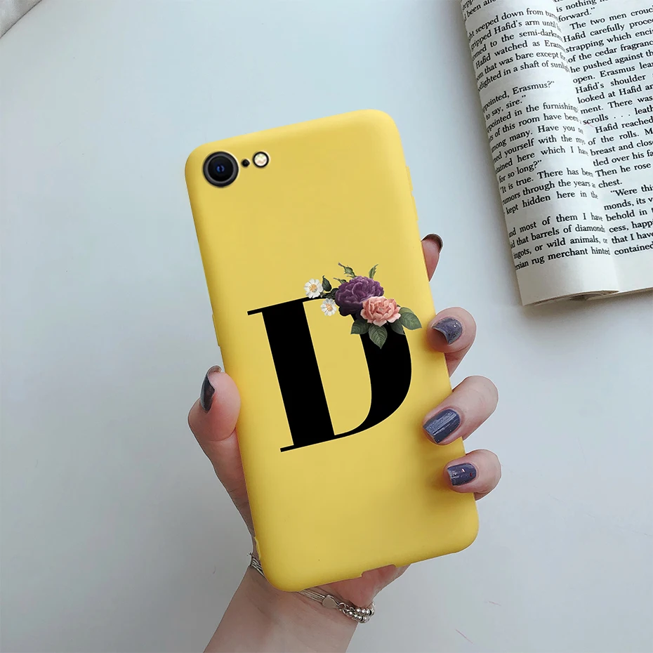 Alphabet Flower Silicone Phone Case – Soft, Stylish Bumper Cover