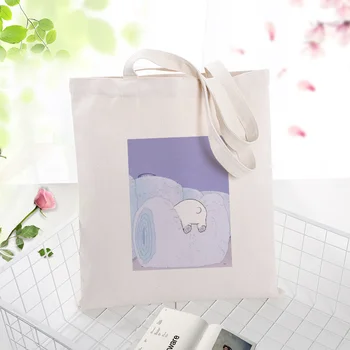 

purple series Handbag Canvas Shopping Bag Tote Bag Custom Print Logo Text DIY Daily Use Eco Ecologicas Reusable Recycle