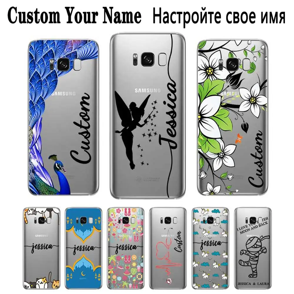 Custom Your Name DIY Unique Gift Case Cover For Samsung Galaxy S5 S6 S7 S8 S9 S10 S10E Lite Edge Plus |