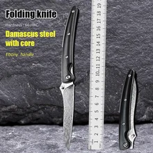 

Wood Handle Mini Survival Hunting Knives Outdoor Tactical Military Pocket Knife Self Defens Weapons VG10 Damascus Folding Knife