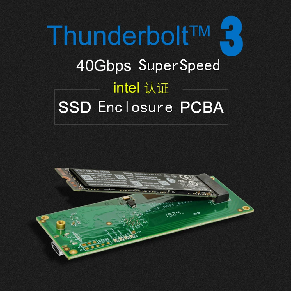 Thunderbolt 3 SSD корпус NVME чехол SSD M2 чехол M.2 жесткий диск Внешний HD M 2 SSD коробка адаптер NVME к TYPE-C USB 3,1 алюминий